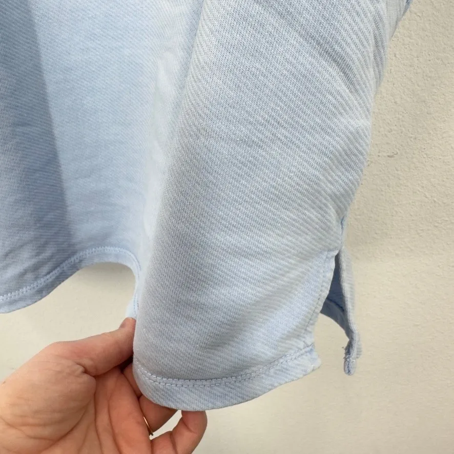 Pilcro Light Blue Cotton Blend Long Sleeve Ruffle Cuff Sweatshirt Top Women's M - Image 6