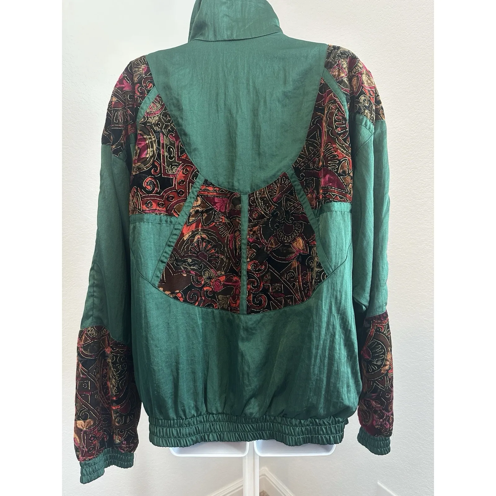 Vintage Women's Green Lavon Windbreaker Jacket 90's Retro,  Sz XL (b7a) - Image 3