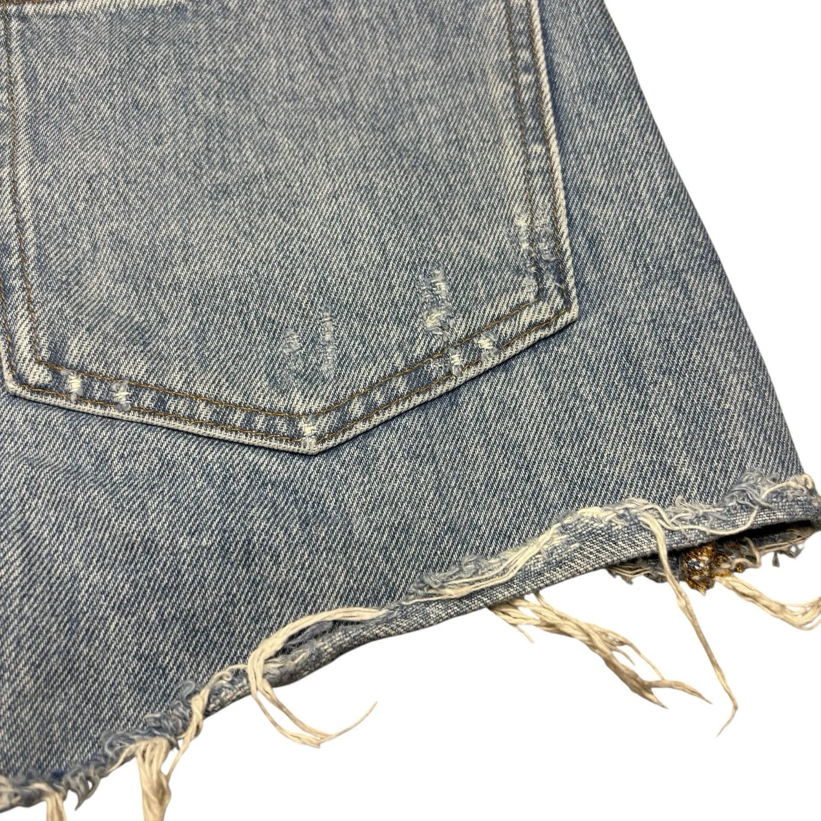 Madewell Relaxed Denim Shorts Destroyed Hem Womens Size 26 - Image 4