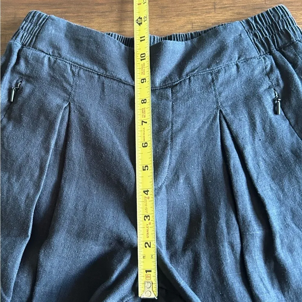 Athleta Playa Black cropped High Rise Wide Leg Linen Pants Size 2 Petite - Image 11