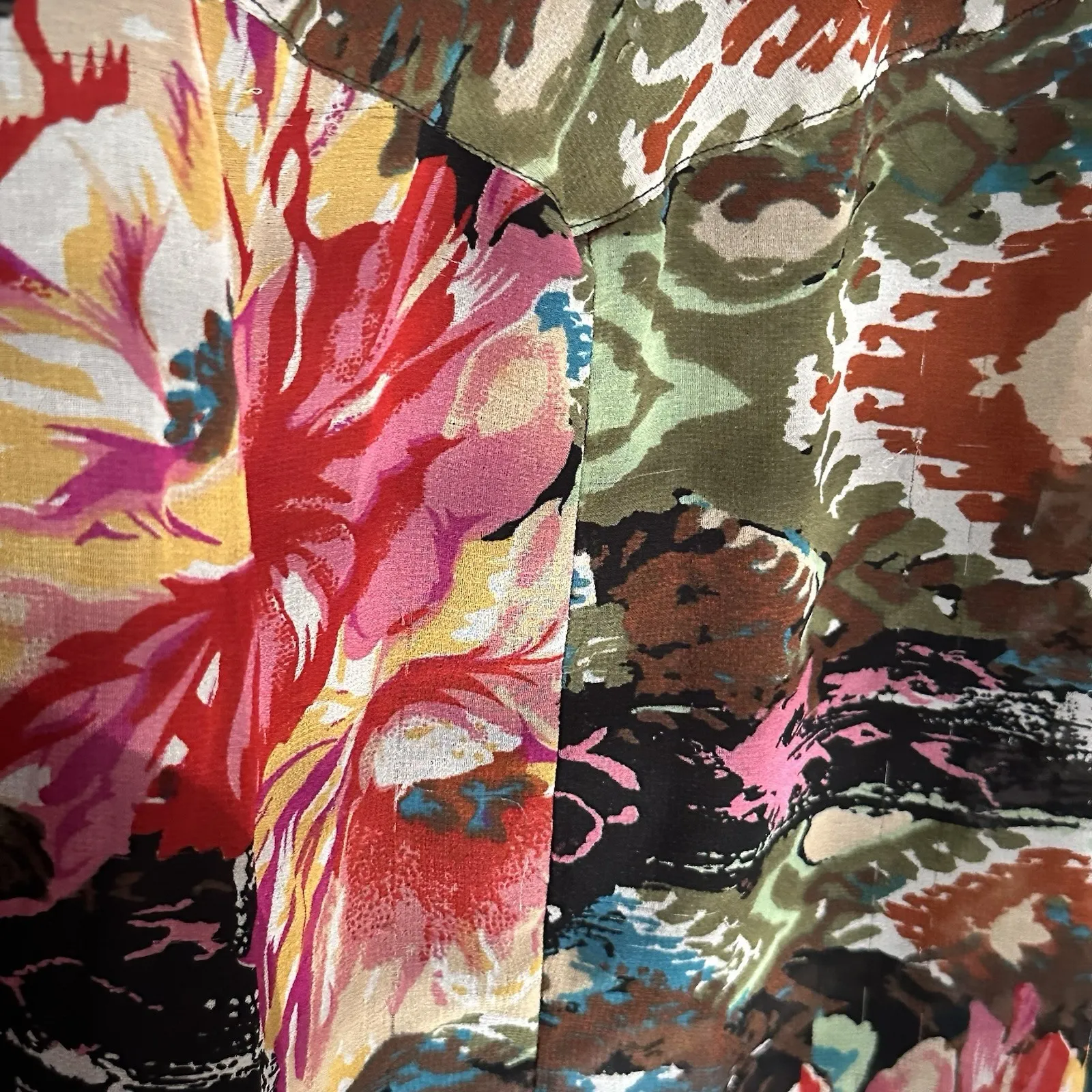 VTG Y2K Lola P Skirt Women L Dark Chiffon Floral Sequin‎ Forest Fairy Whimsigoth Green Size L - Image 3