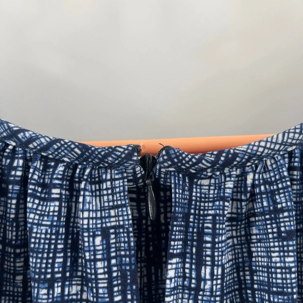 ROZ & ALI Jumpsuit Woman 2X Blue Print Sleeveless Stretch Keyhole Tie Waist - Image 6