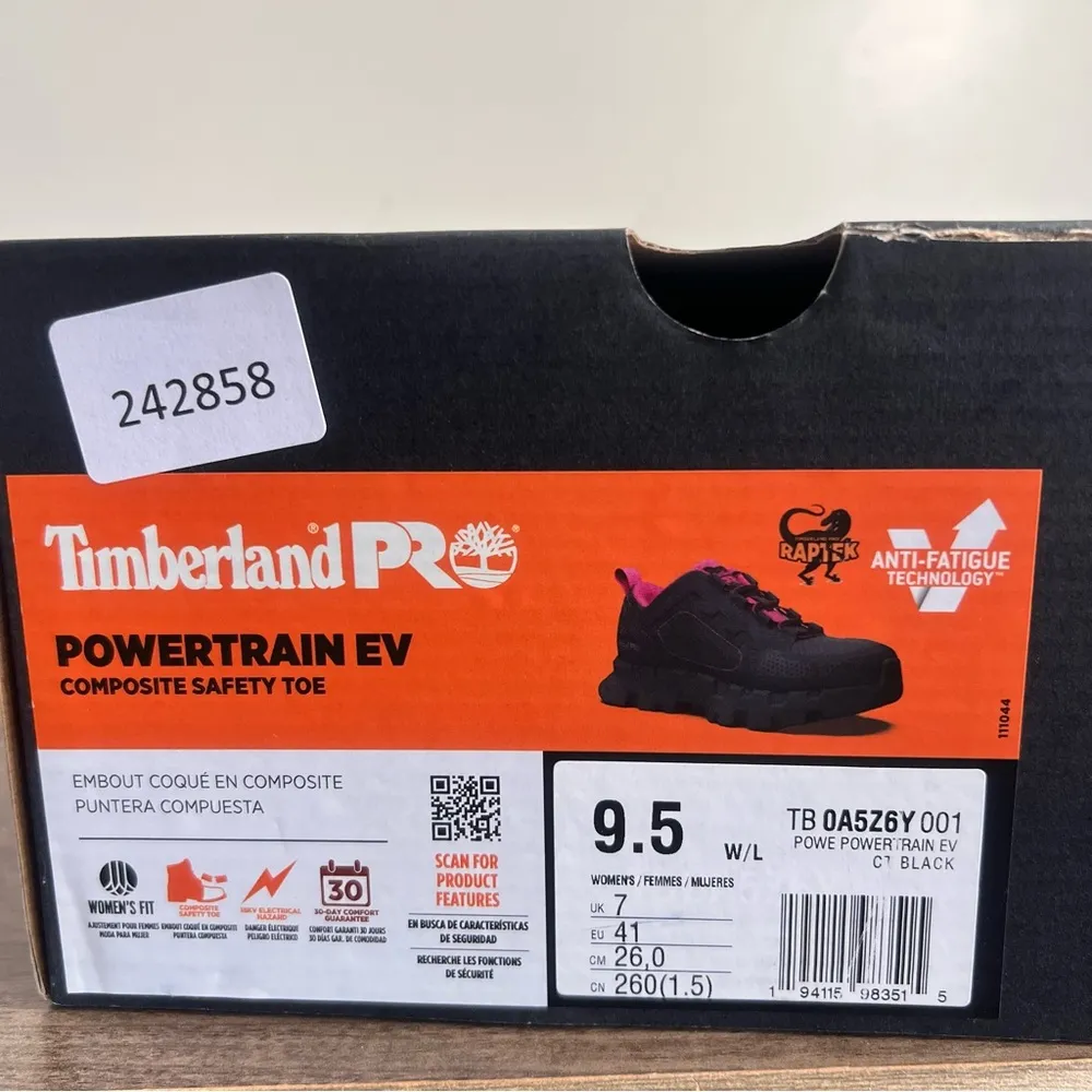 Timberland PRO Powertrain EV Composite Toe Women's Shoe NEW Size 9.5 #B1463A Black - Image 2