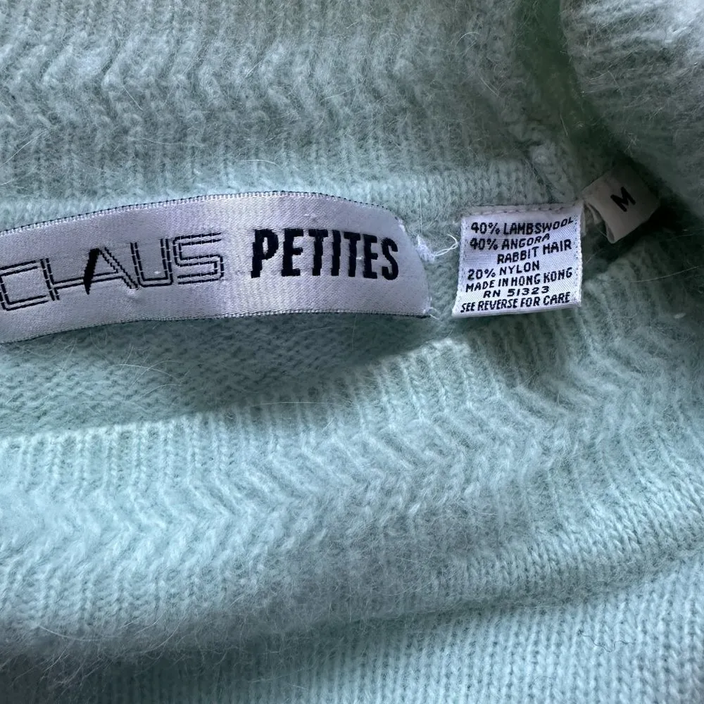 Vintage Chaus Angora Mock Neck Sweater Size M Seafoam Green Size M - Image 3