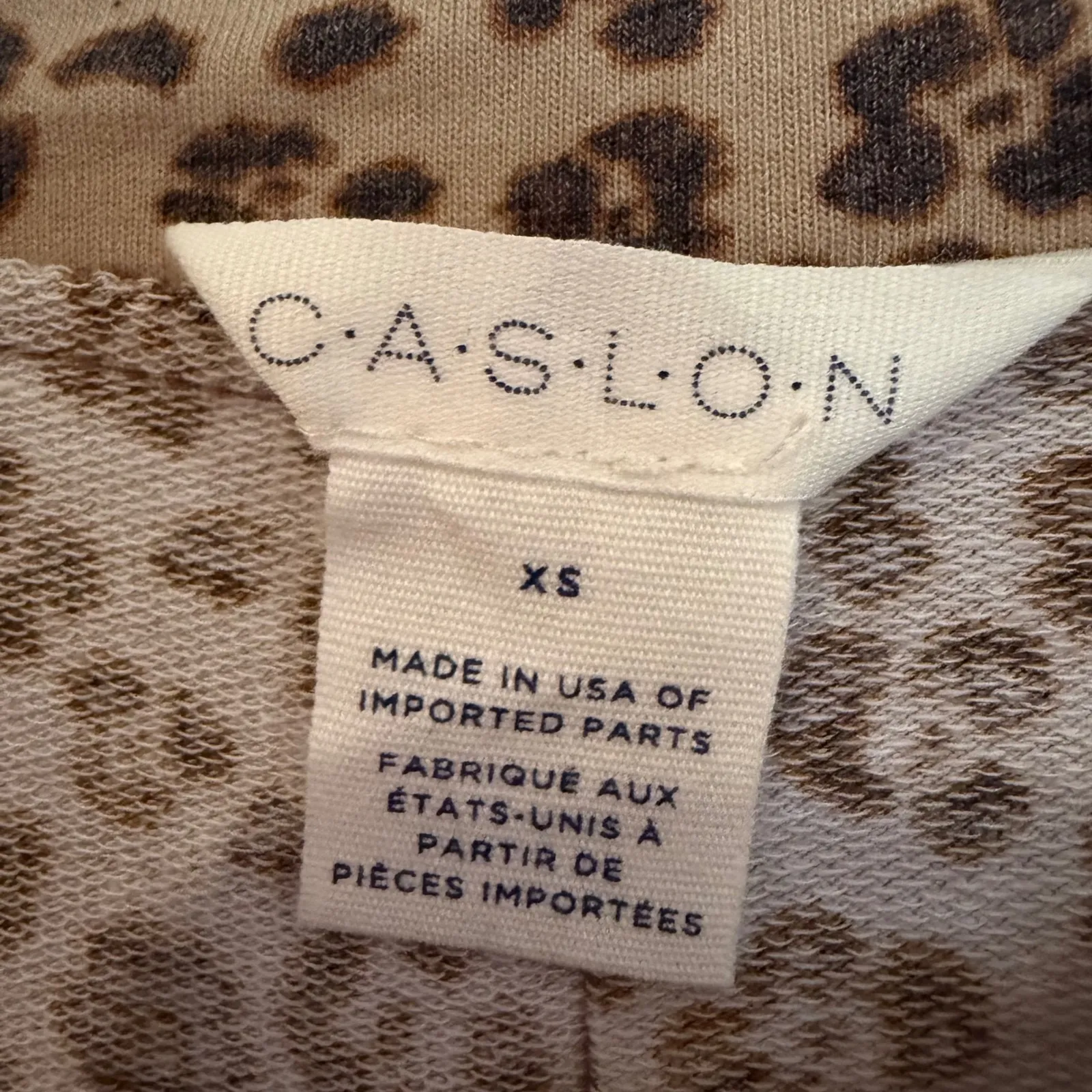 CASLON Animal Print Leopard Sweater Women's XS Tan Boho Hippie Preppy Classic - Image 7