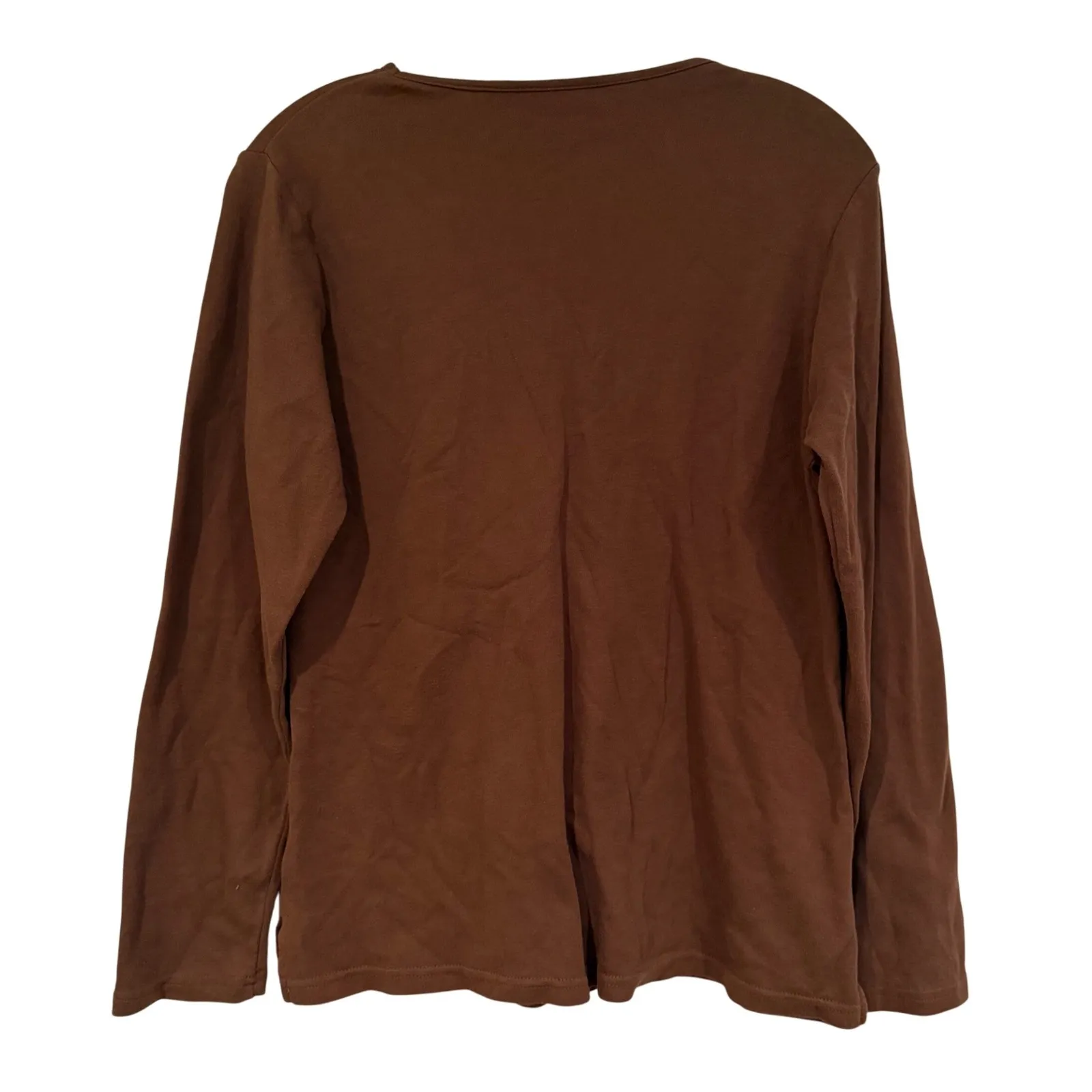 Quacker‎ Factory Sequin Embellished Long Sleeve Top Women's XS Brown Cottagecore - Image 6