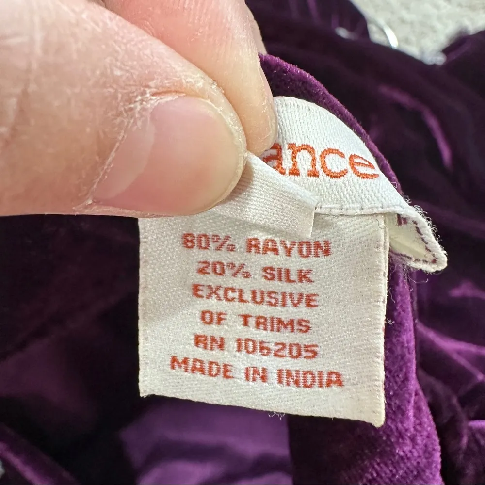 Sundance Embroidered Silk Blend Just Devine Tunic Top Purple Velvet Fairy Size M - Image 14