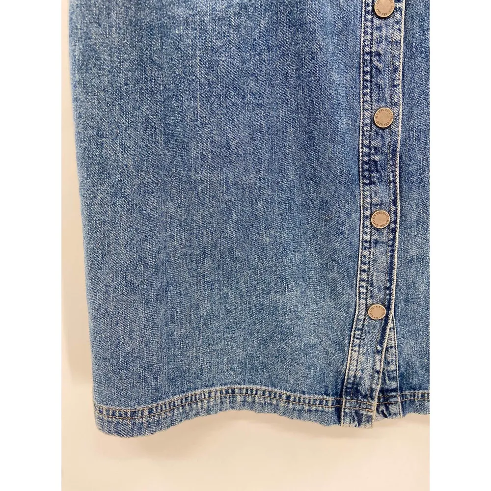 New York & Co Denim Snap Front Dress 90's Y2K Style Size 10 - Image 12