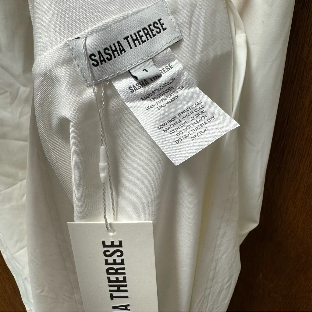 NEW Sasha Therese Oralia Cutout Halter Maxi Long Dress White Small S NWT - Image 11