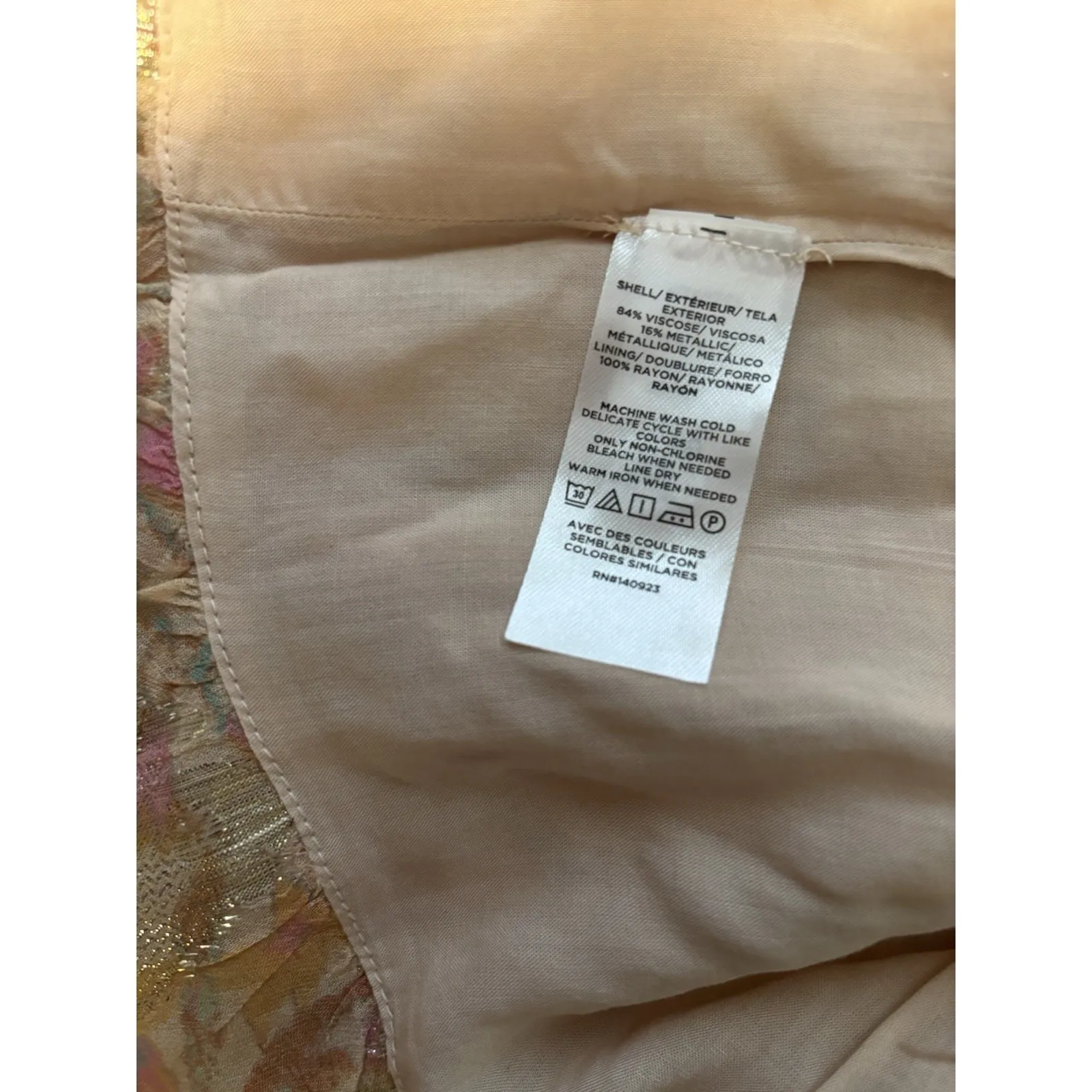 Loft XS Floral Shimmery Dress With Bubble Hem. Flowy‎ Style. Drop Waist. - Image 9