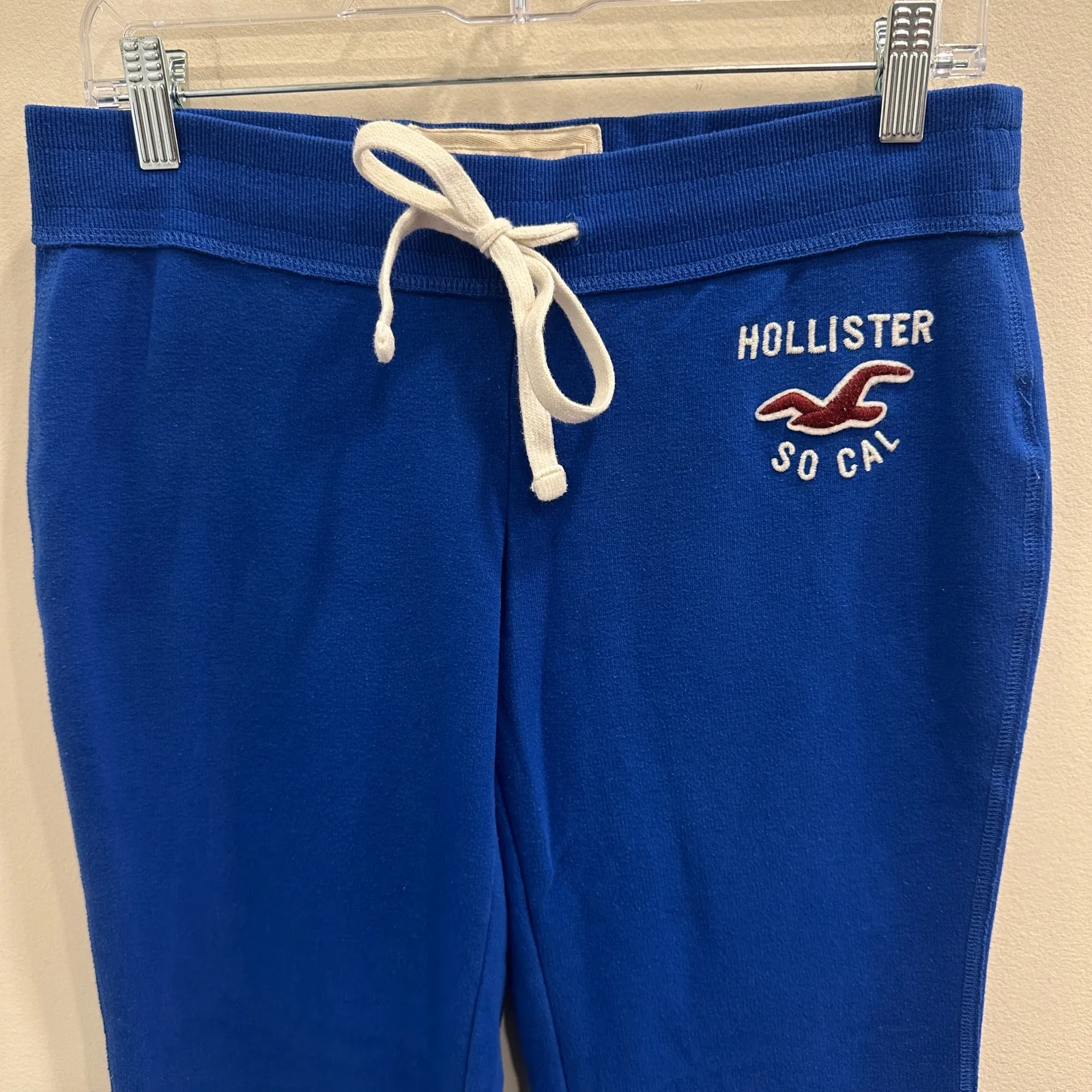 Hollister 2010s Royal Blue Low Rise Flare Bootcut Sweatpants Cozycore Lounge Med - Image 5