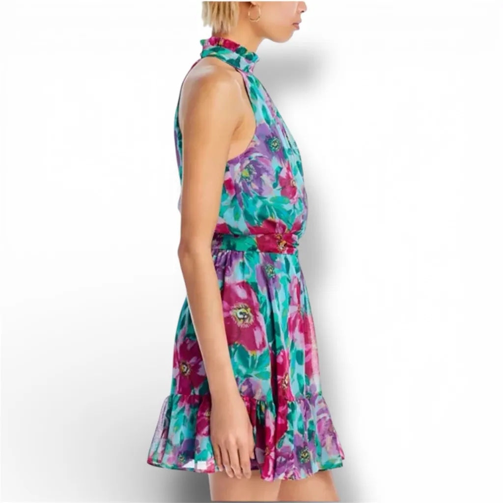 AQUA Bloomingdale’s Poppy Halter Mini Dress CottageCore Fairy Romantic XXL - Image 3