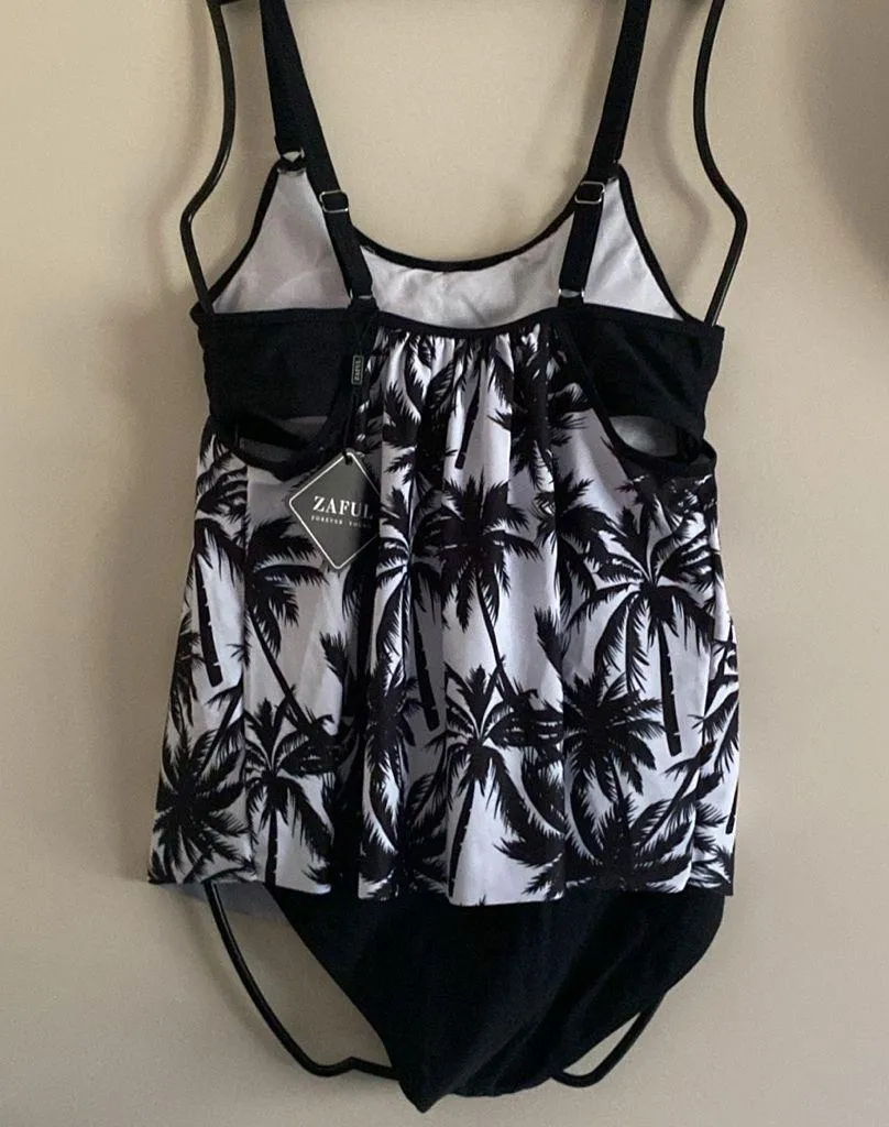 ZAFUL 2pc Tankini Swimsuit High Waisted Tummy Control Bathing Suit Set medium - Image 2