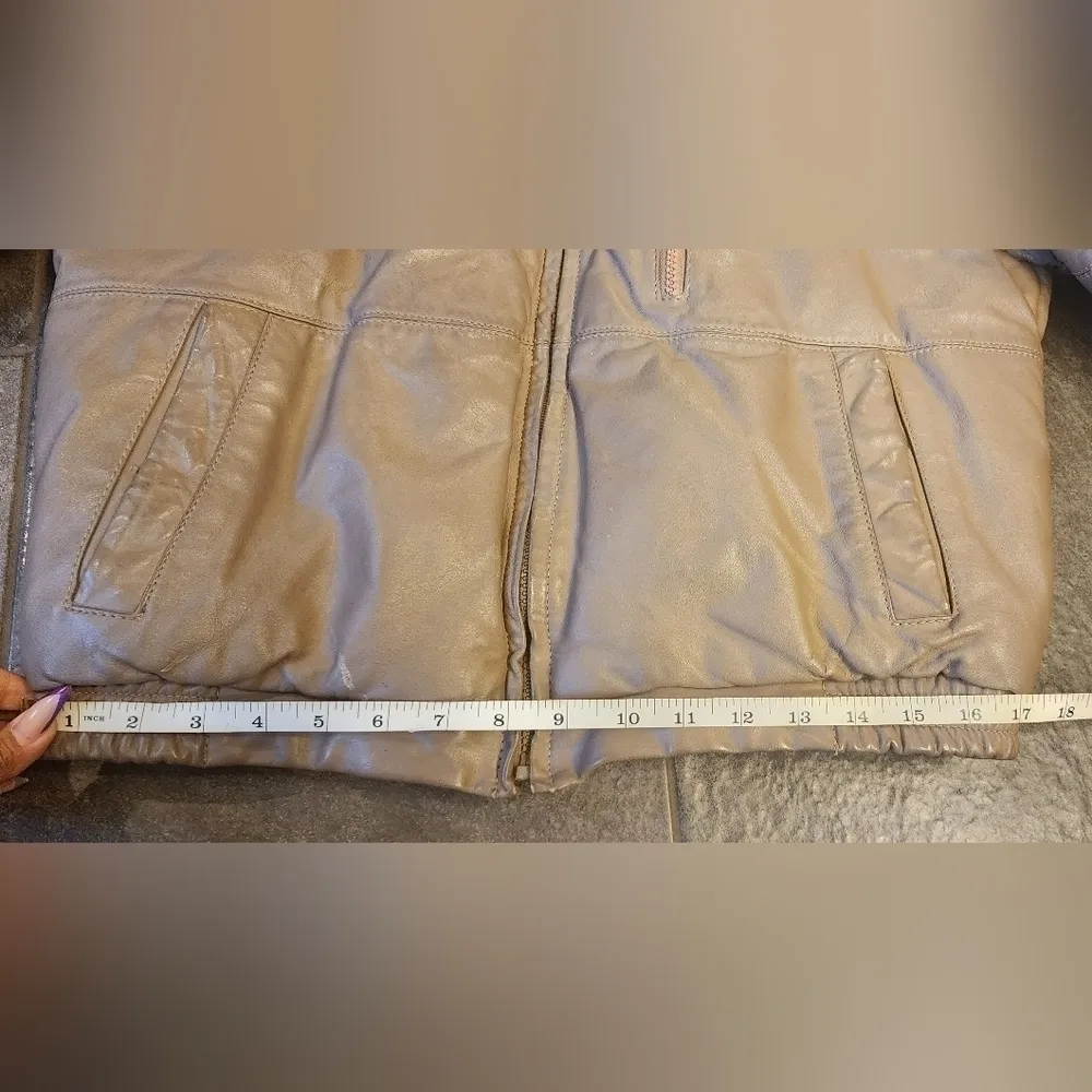 vintage hill & archer leather bomber heavy winter jacket with fox tail hood M Brown Size M - Image 15