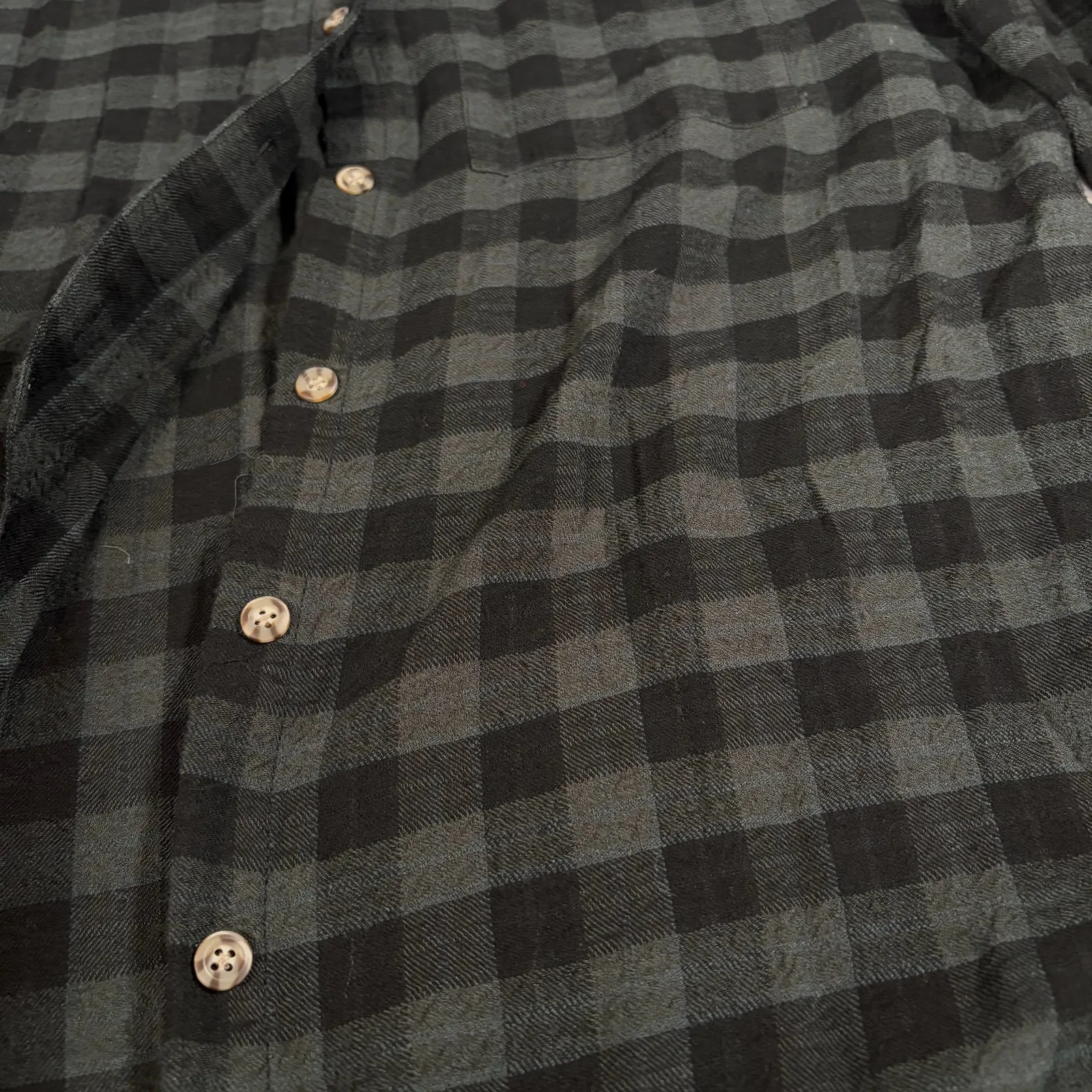 beachlunchlounge womens hunter green black buffalo check flannel shirt. Size S. - Image 5