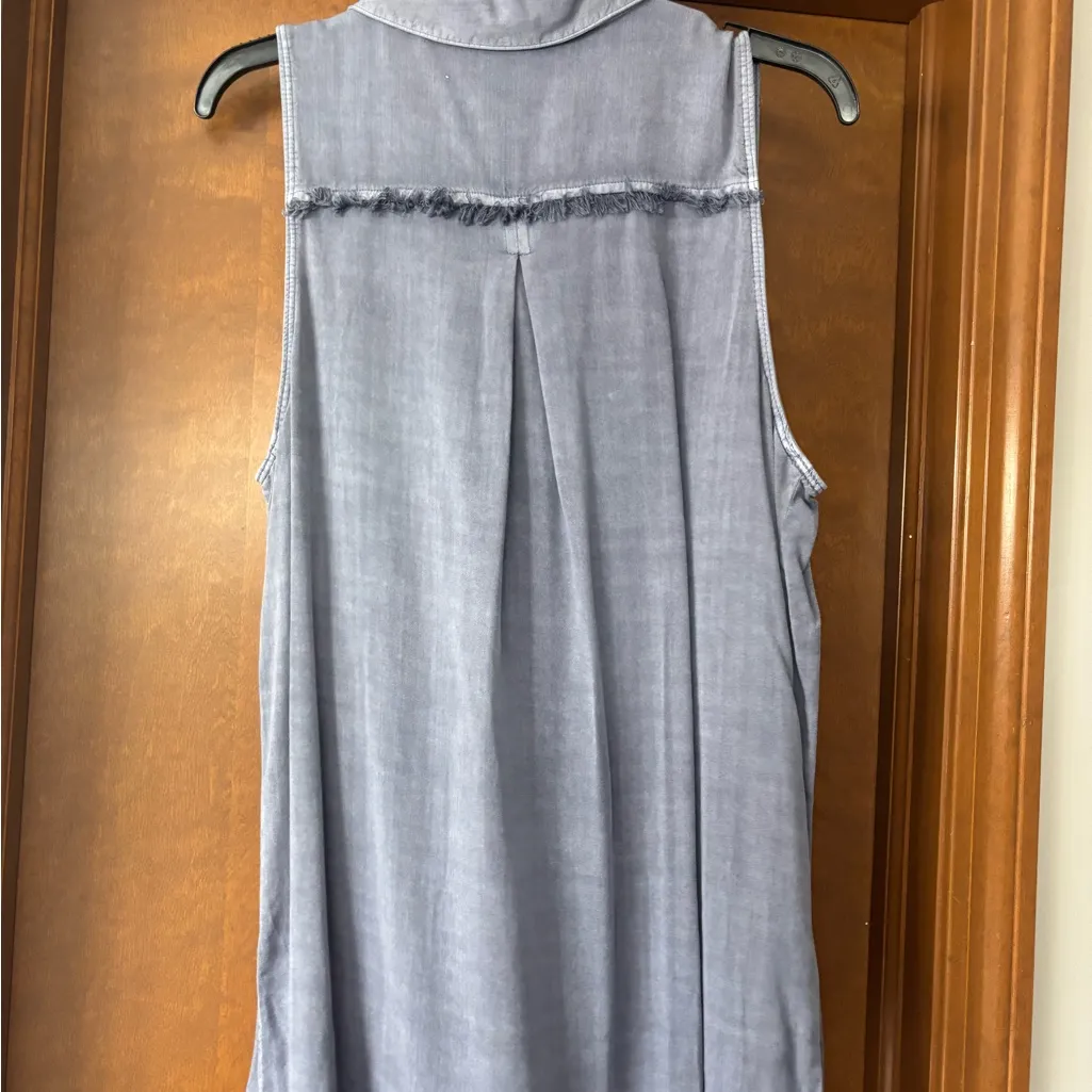 New Rock & Republic Sleeveless Shirt Blouse Size M Lace Up Neck - Image 2