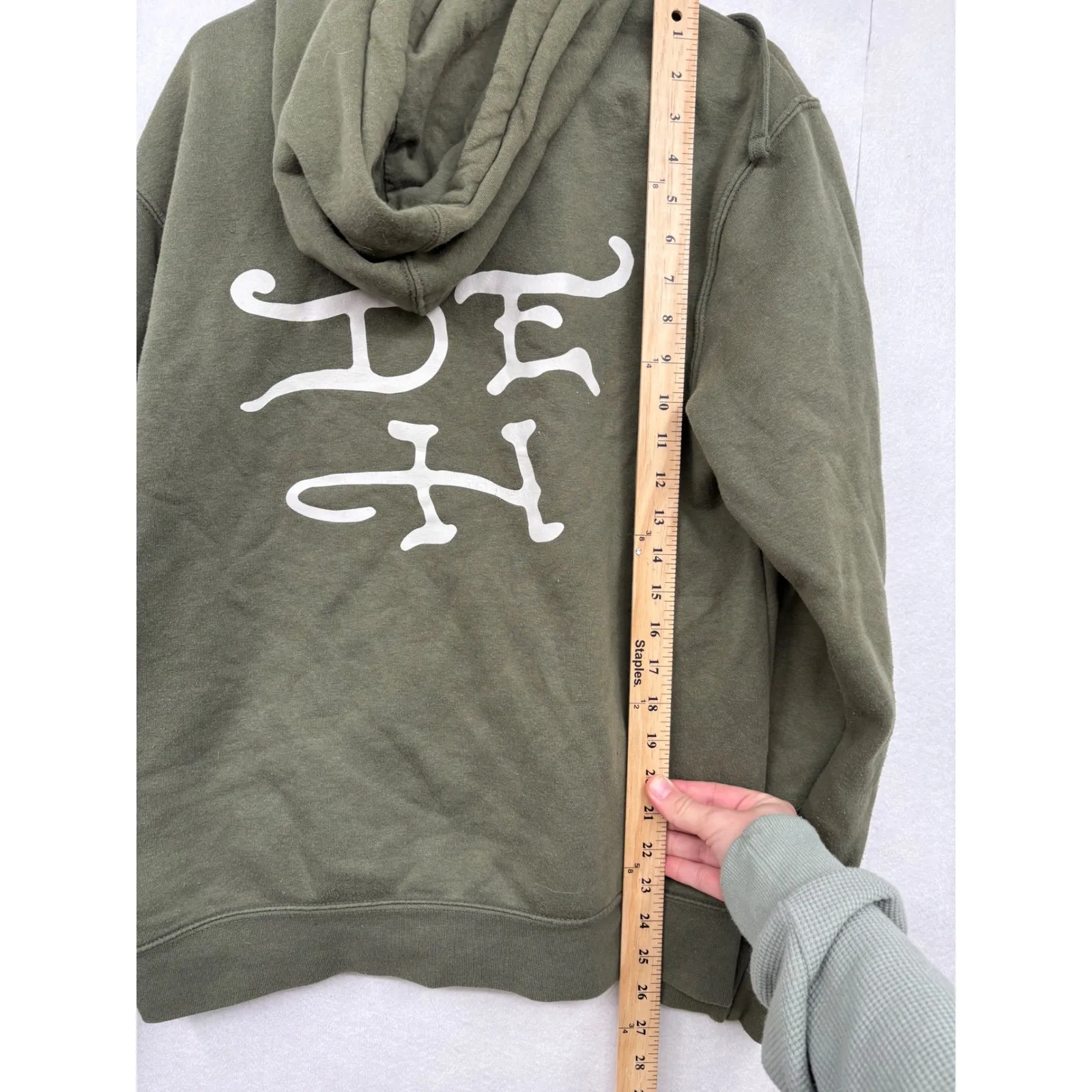 Ed Hardy Womens Green Dragon Tattoo Graphic Hoodie Sweatshirt - Image 6