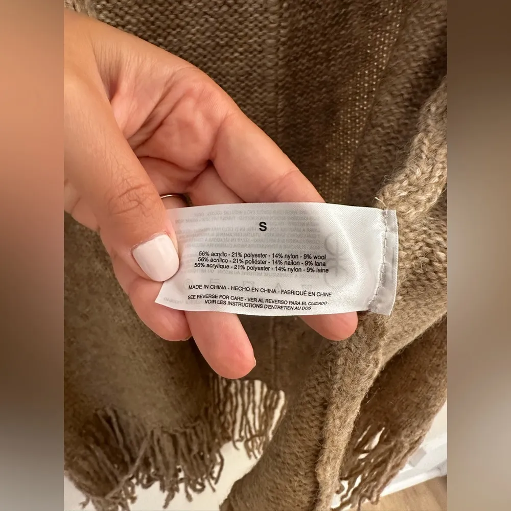 NWT  Women's Eden Fringe-Trimmed Brown Cardigan Sweater / Size S - Image 8