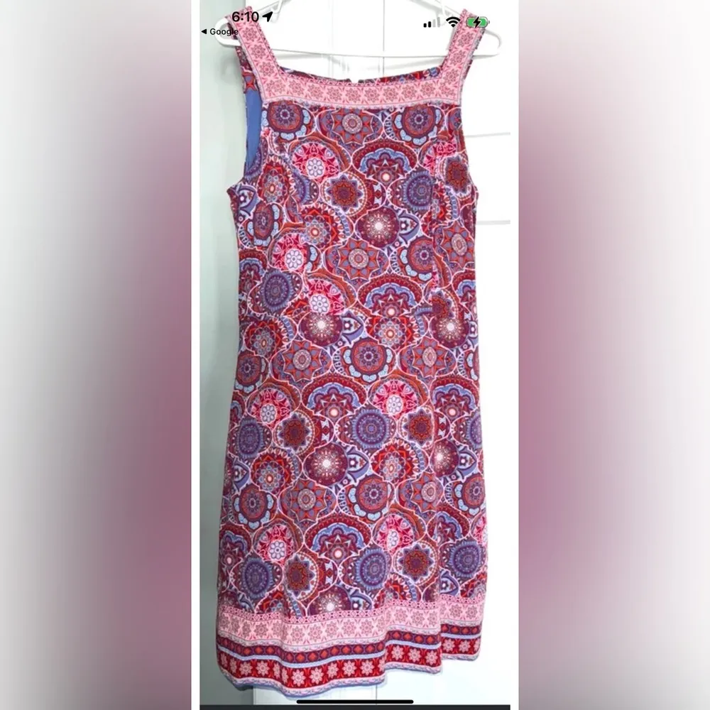 Magnolia Grace Pink Dress Square Neckline Floral Stitch Fix Brand Size Small - Image 2