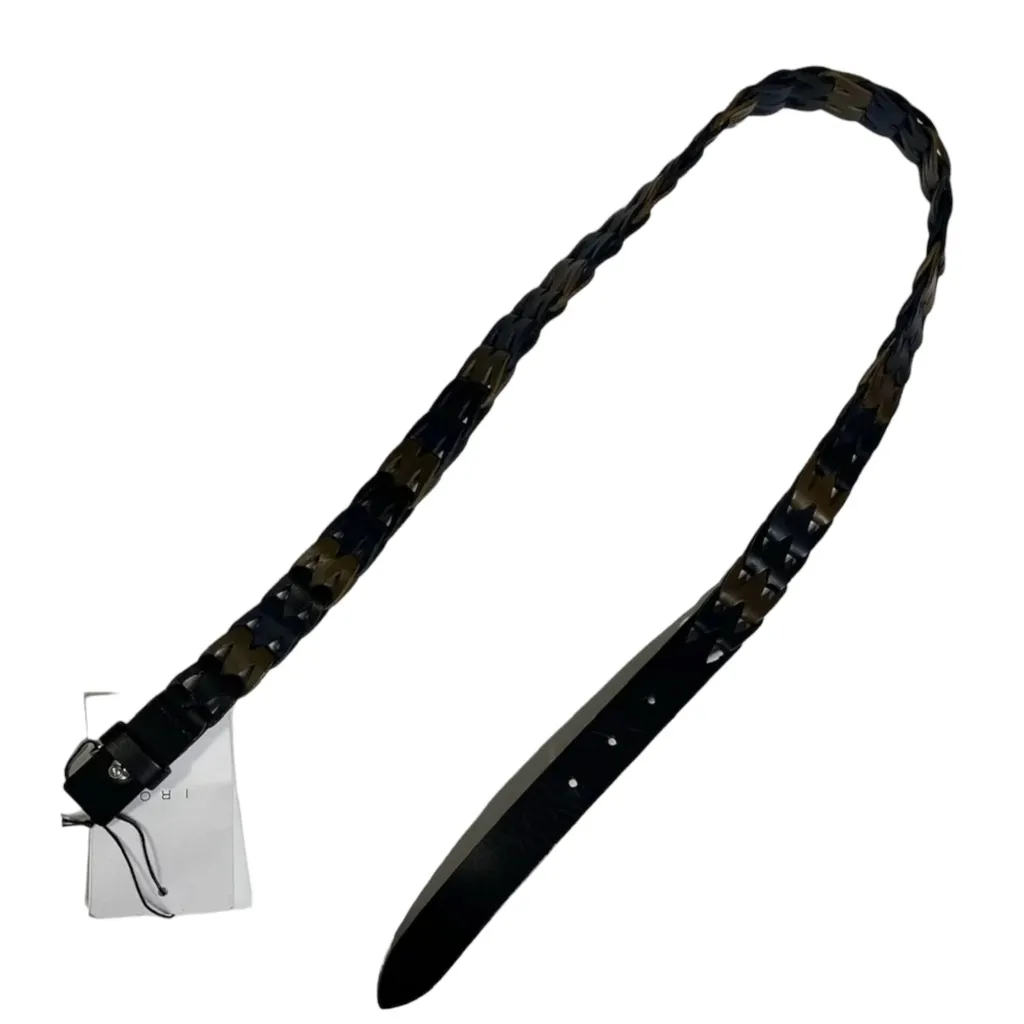 IRO Maloki Braided Leather Belt, Green Multi, T.85 - Image 6