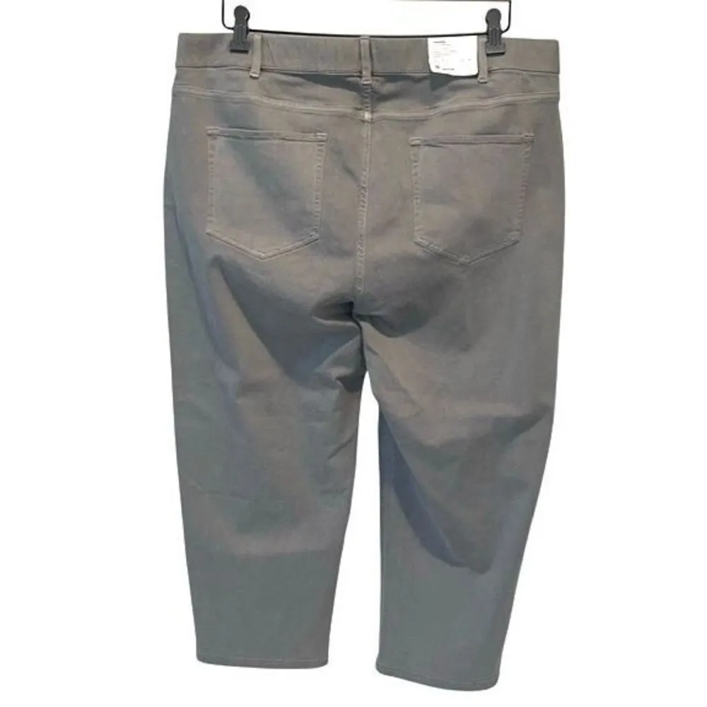 J. Jill Denim High Rise Crop Pull On Pants Jeans Stretch Size 18R Light Gray NWT - Image 3