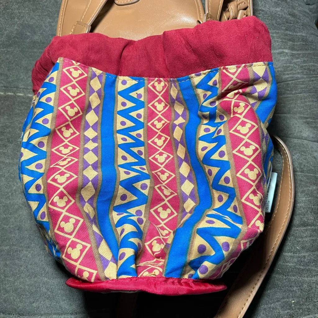 Disney Parks Mickey Mouse Aztec-Print Drawstring Backpack Purse - Image 6