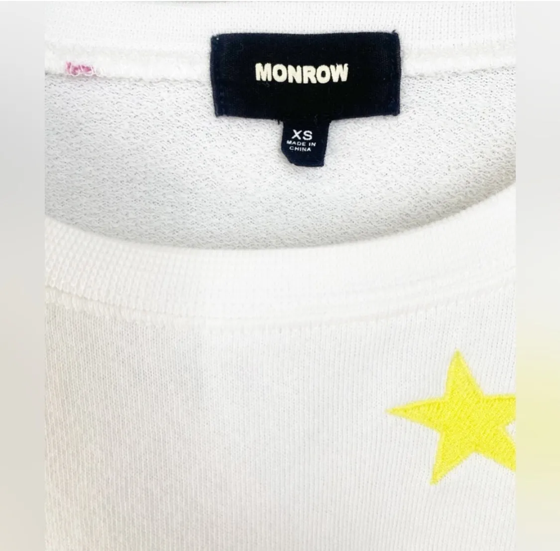 Monrow Star Stud Sweatshirt White Size XS - Image 3