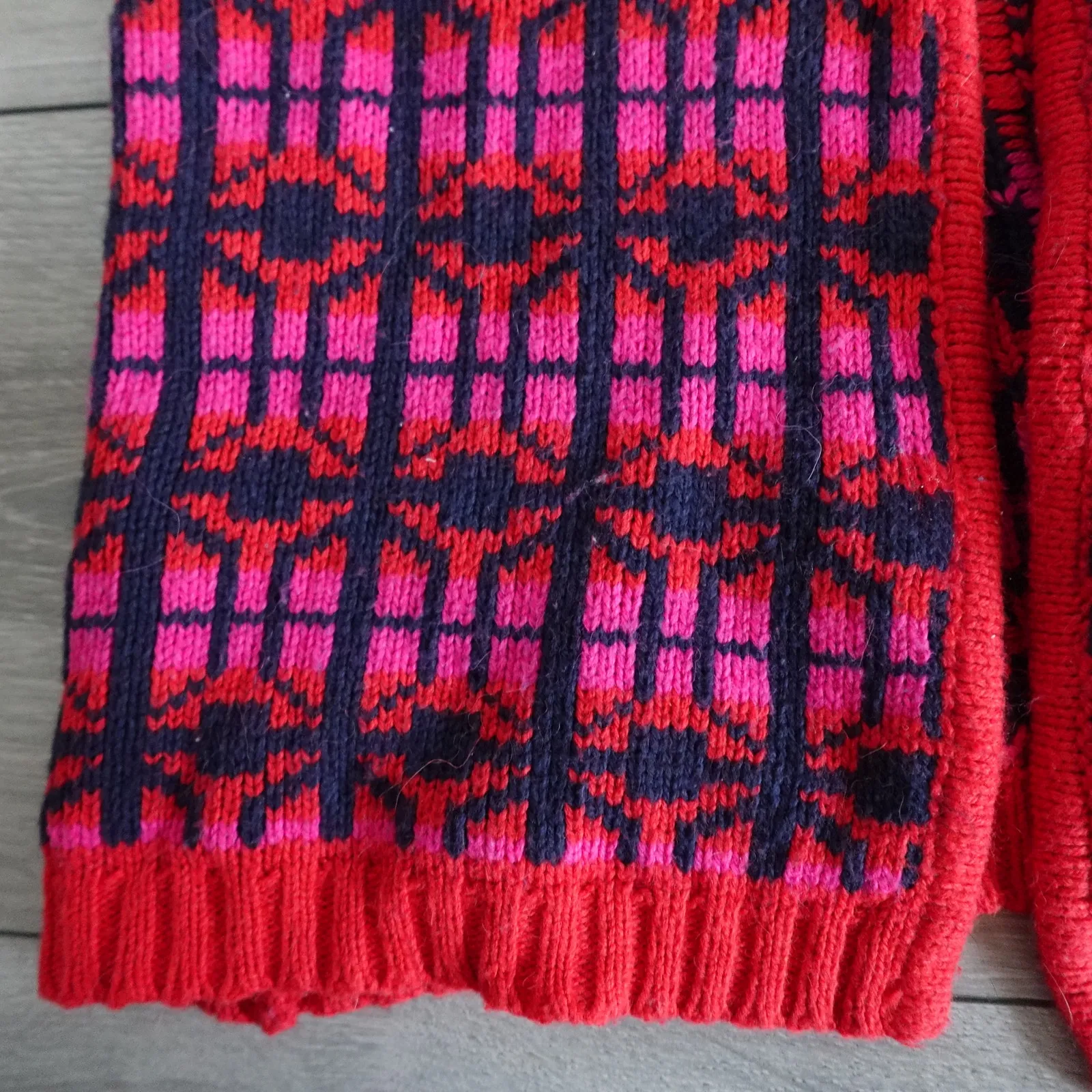 H&M Faux Fur Heart Nordic Fair Isle Knit Sweater Vest Holiday Festive Winter - Image 8