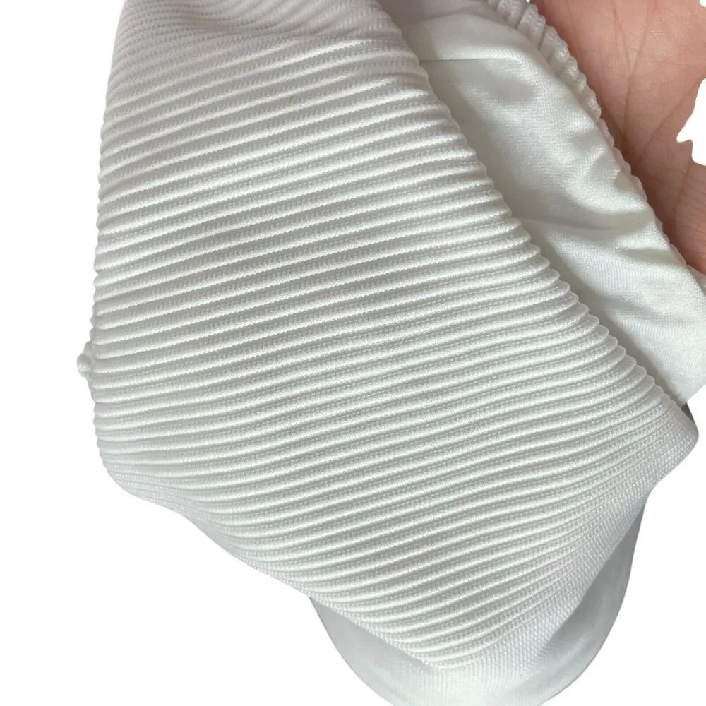 Seafolly Essentials Ribbed High Cut Bikini Bottoms White Women’s Size US 4 - Image 14