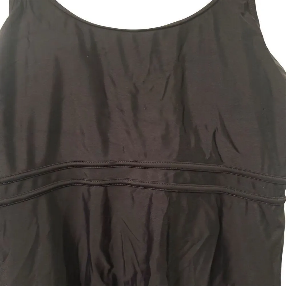 Women's Black Swim Shirt Top L Adjustable Straps - Image 2