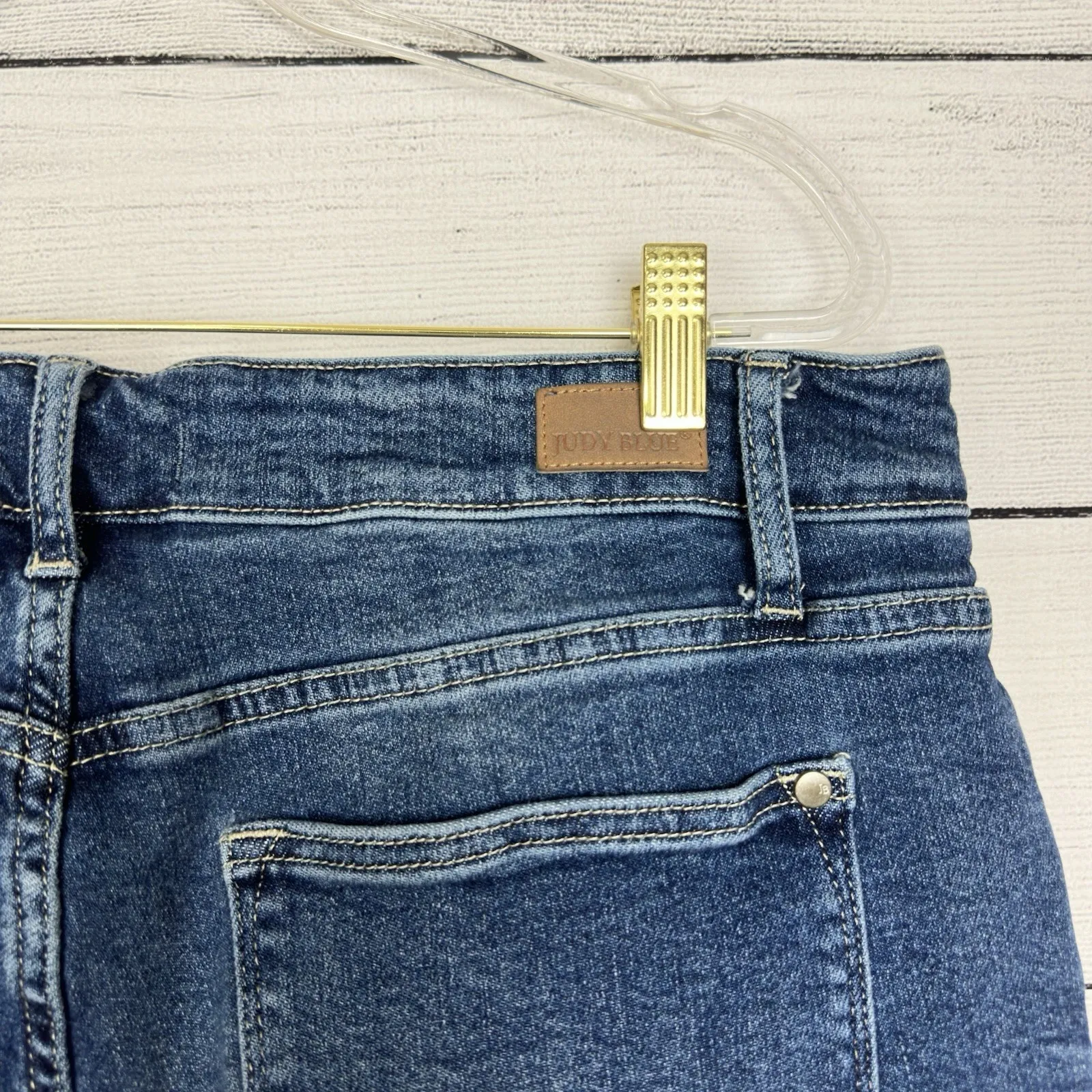 Judy Blue Skinny Fit High Waist Front Yoke‎ JB88364 Plus Size 18W Blue Jeans - Image 6