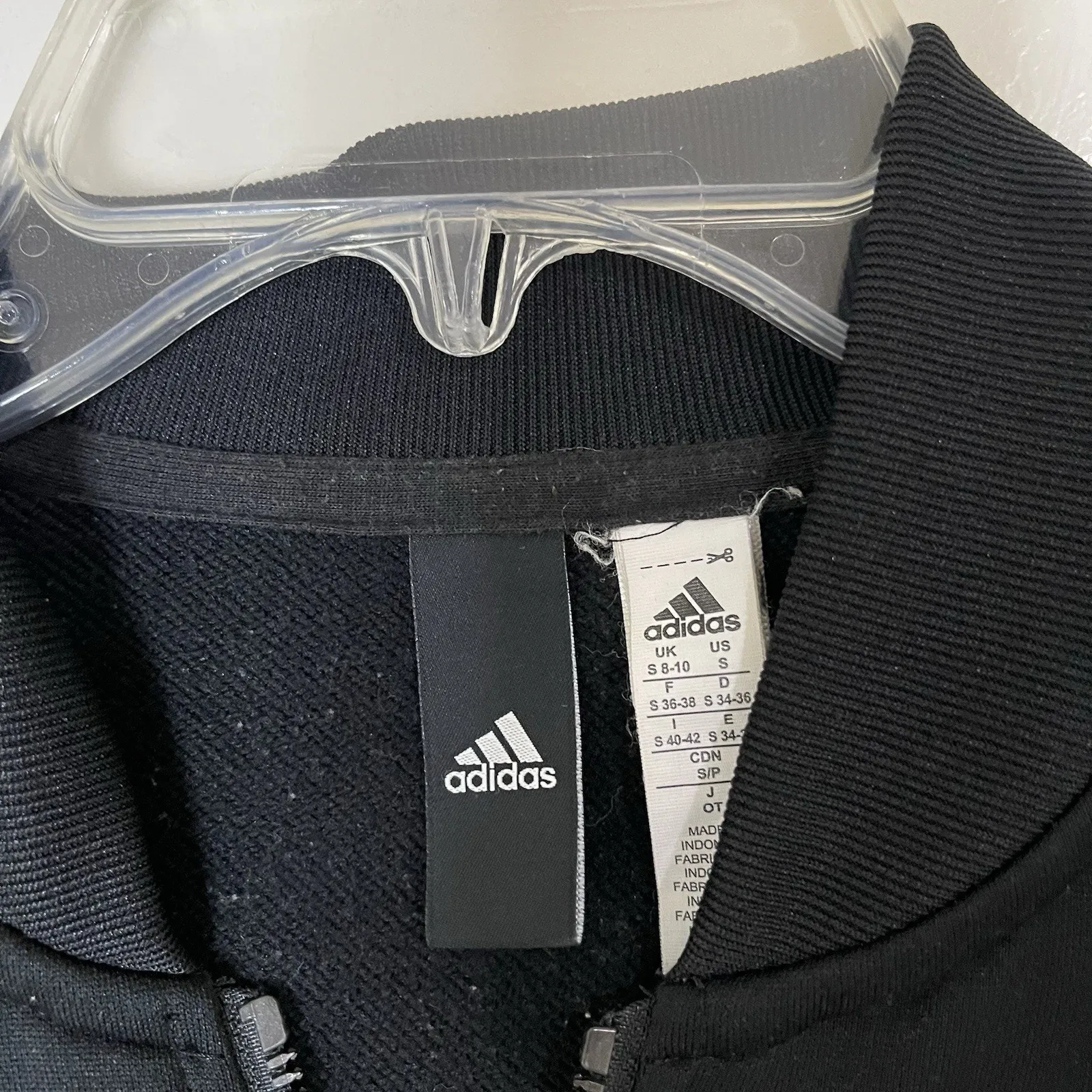 Adidas  black 3 stripes full zip track jacket size small - Image 2