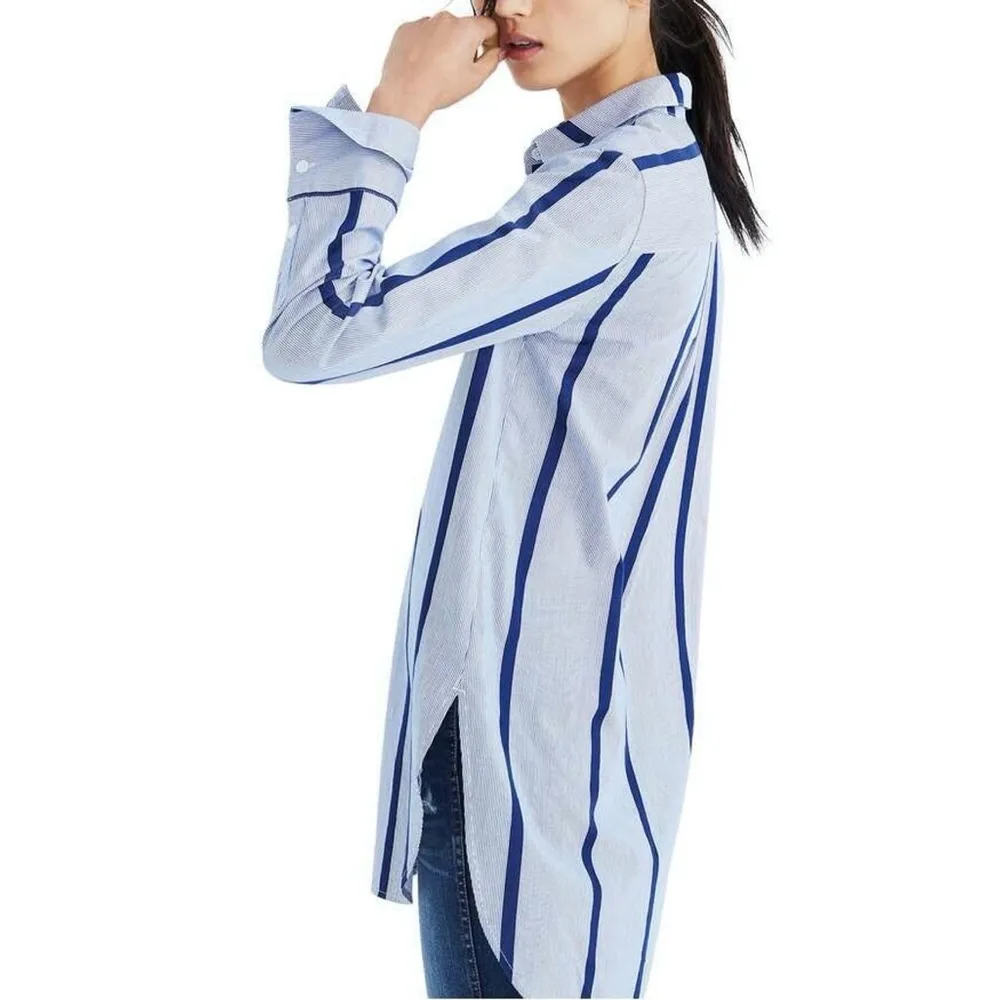 Madewell Striped Button Down Tunic Shirt - Image 2