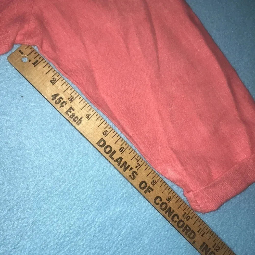 HOT COTTON by Marc Ware 100% linen salmon pink 3/4 rolled up sleeves size L Size L - Image 8