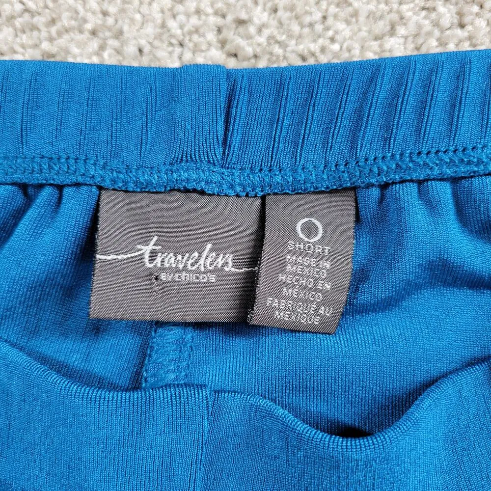Travelers by Chicos Pants Womens 0 Sm Blue Elastic Waist Pull On Slinky Lounge - Image 11