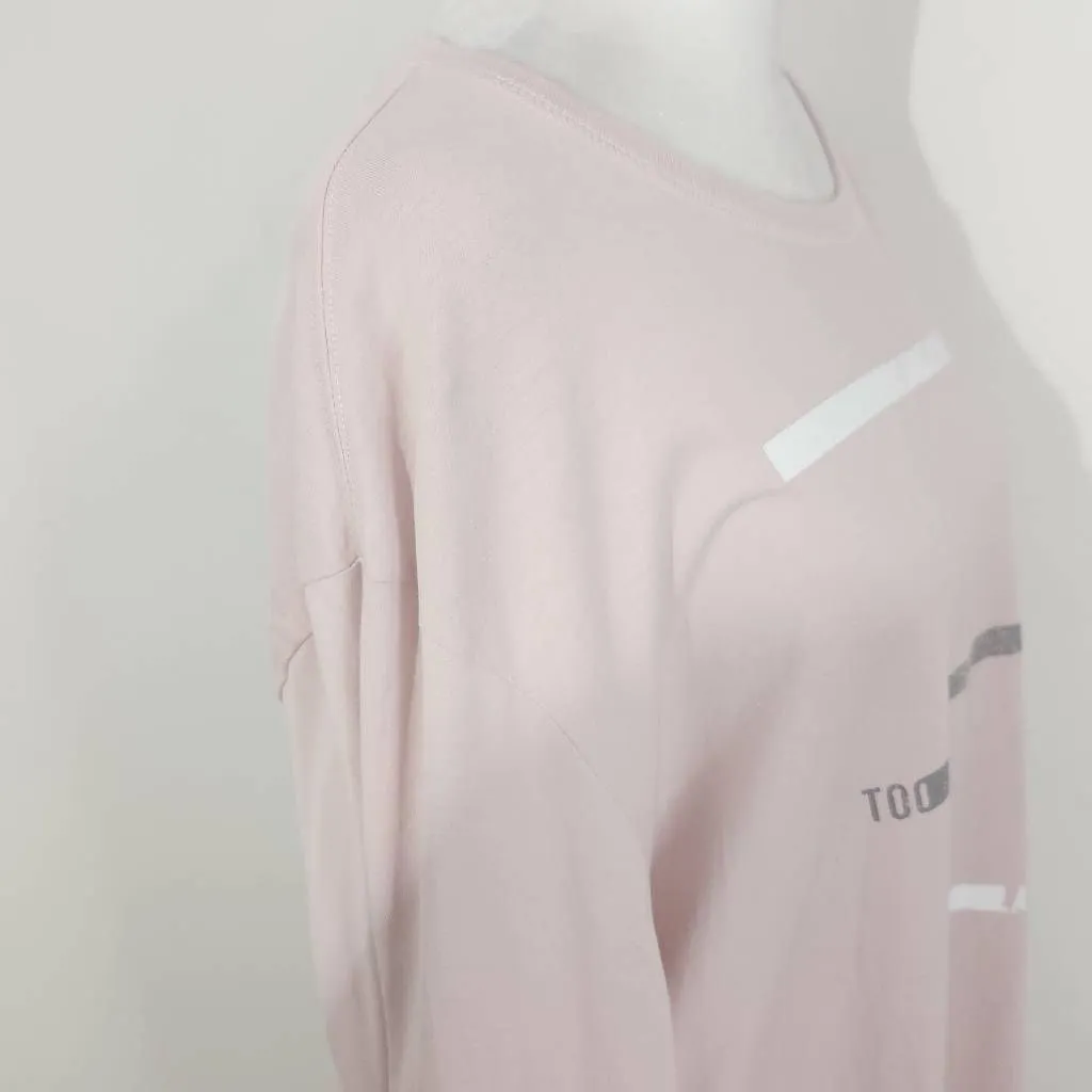 Express Pink Tee NWOT Size XL Pink Long Sleeve T-Shirt "Never Too Late" - Image 6
