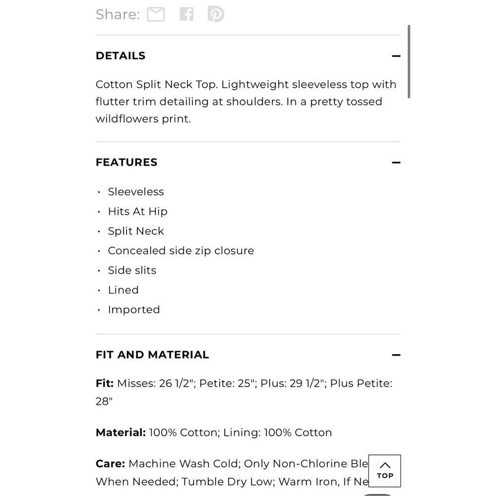 Talbots wildflower embroidered split neck white tank xs - Image 3