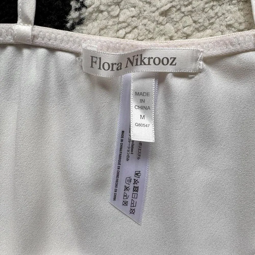 Flora Nikrooz White Satin Slip Dress M - Image 6