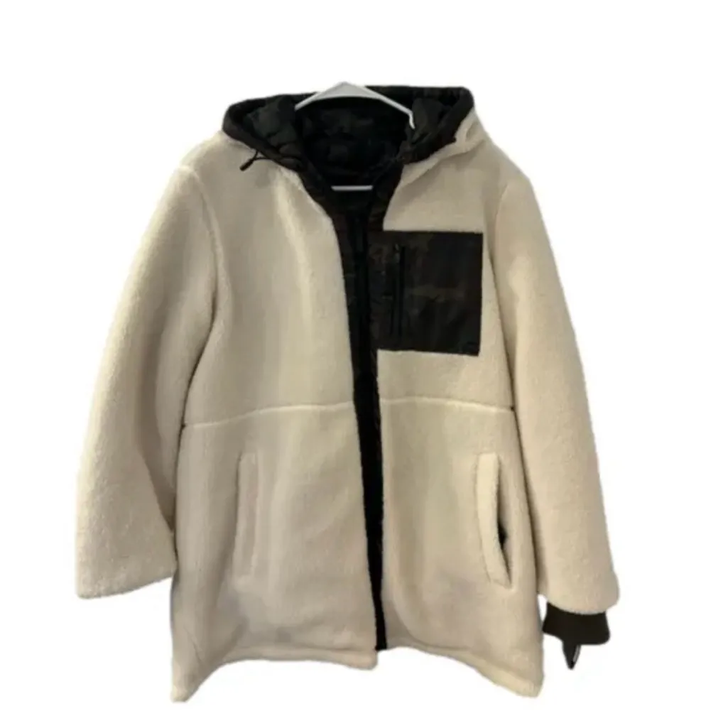 1 Madison Expedition reversible camouflage and sherpa mid-length parka jacket M - Image 4