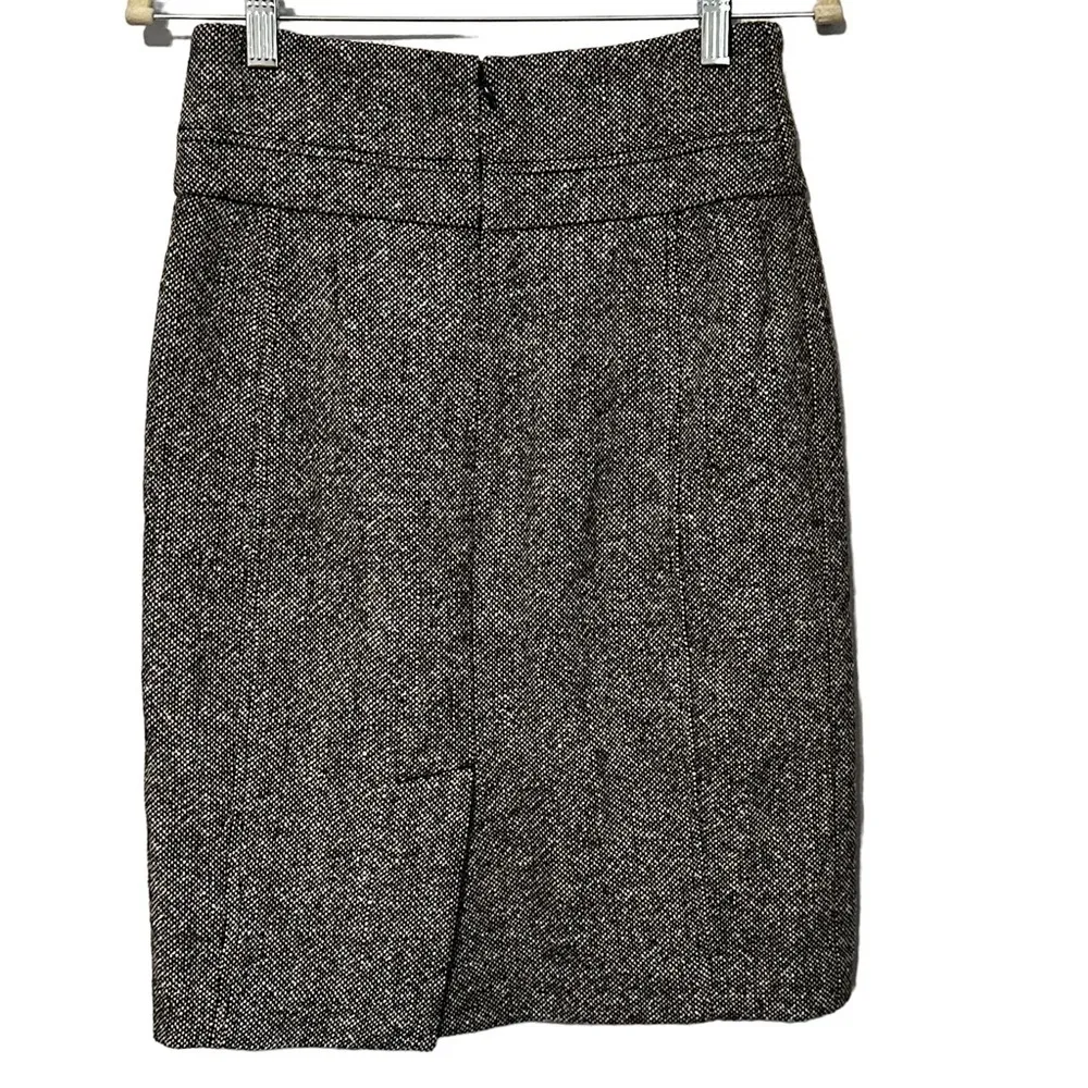 Club Monaco‎ Black Gray Wool Blend Tweed Pencil Straight Skirt Size 2 #301041 - Image 7