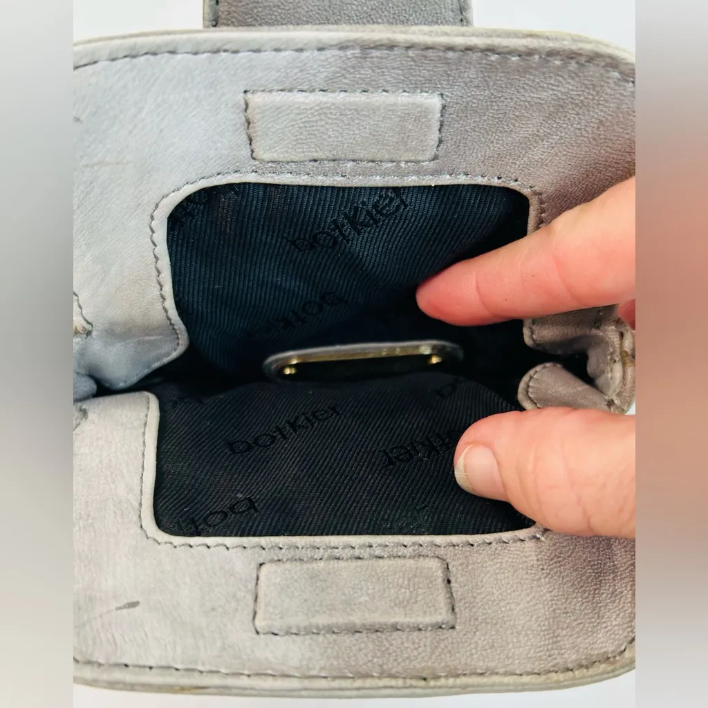 Botkier Grey Leather Looped Small Wristlet Bag RARE Origami Style - Image 7