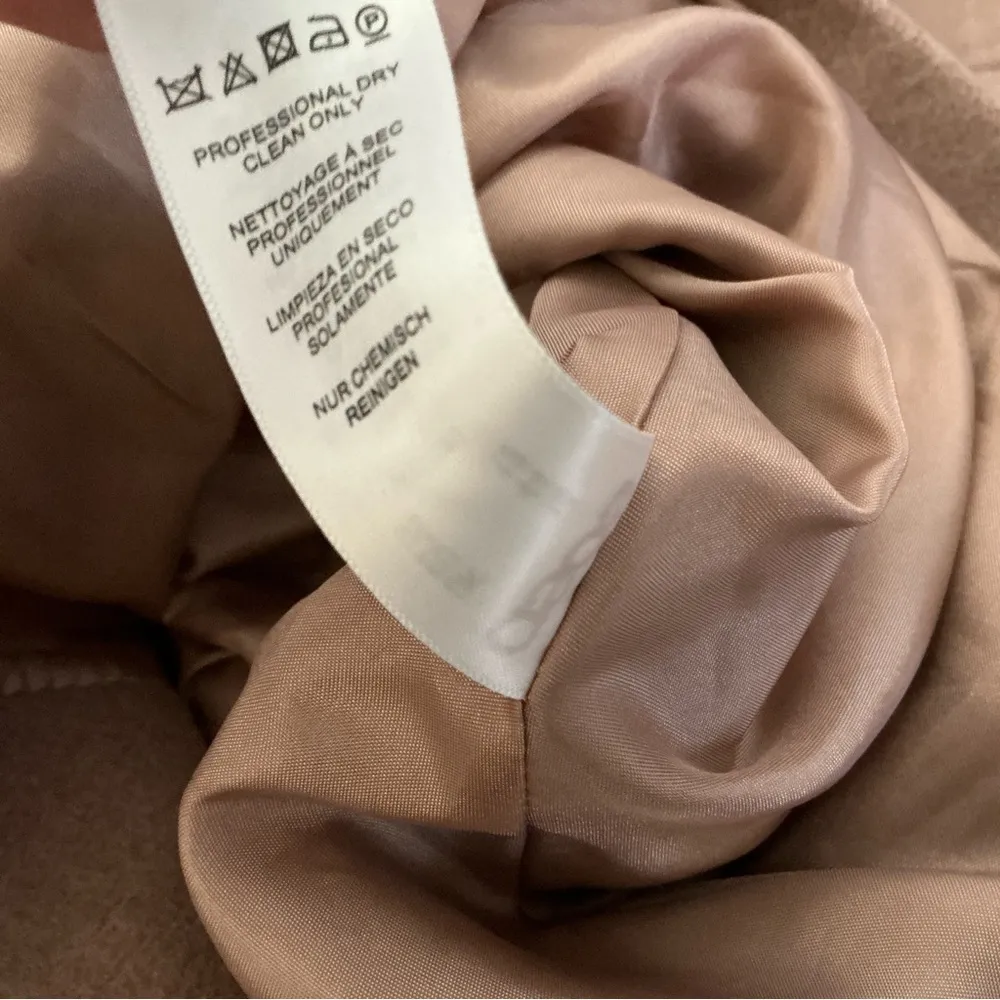 double breasted pink wool blend pea coat fit & flare lapel collar size 12 - Image 10