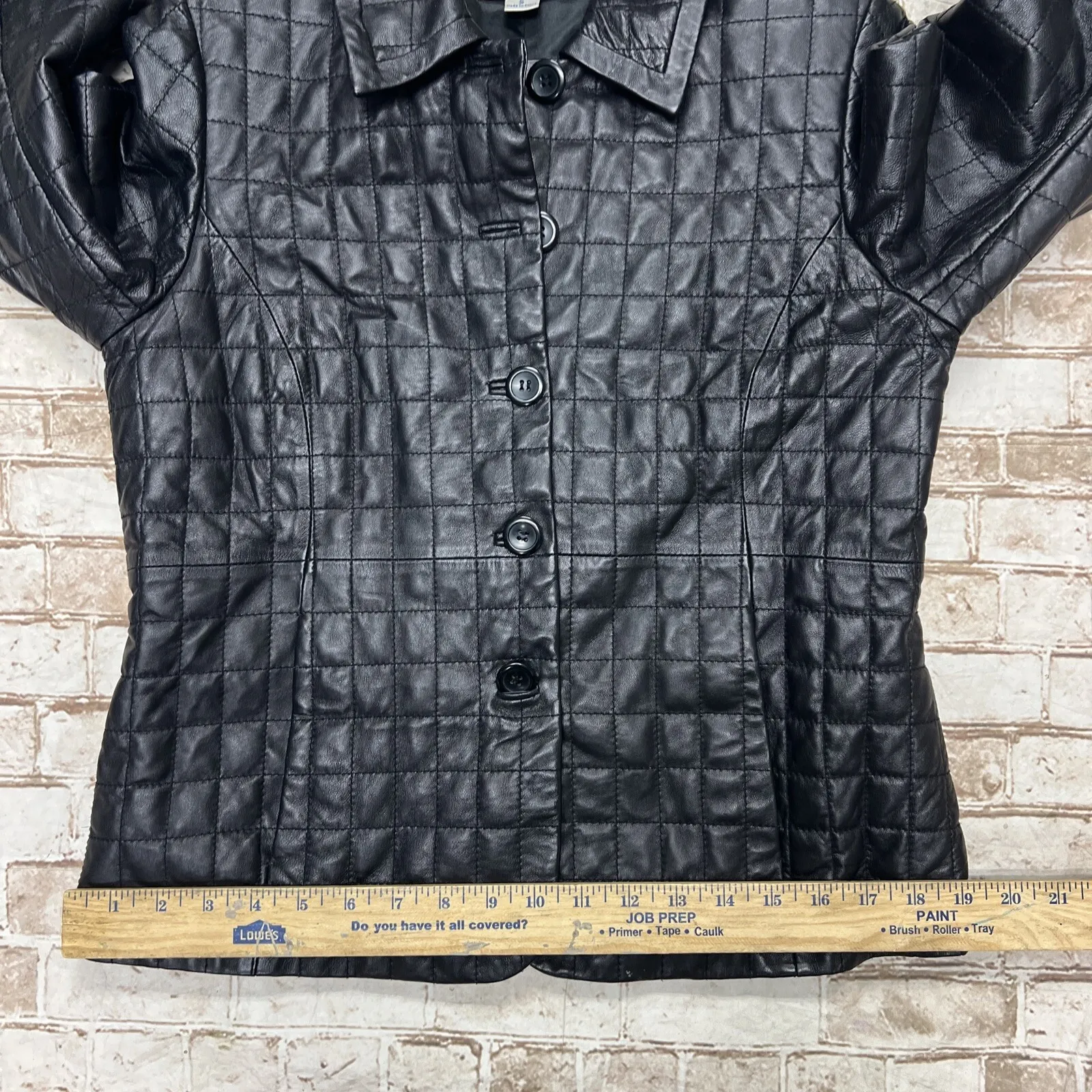 Pendleton Jacket Small Petite Black Quilted leather lined buttoned long sleeve - Image 5