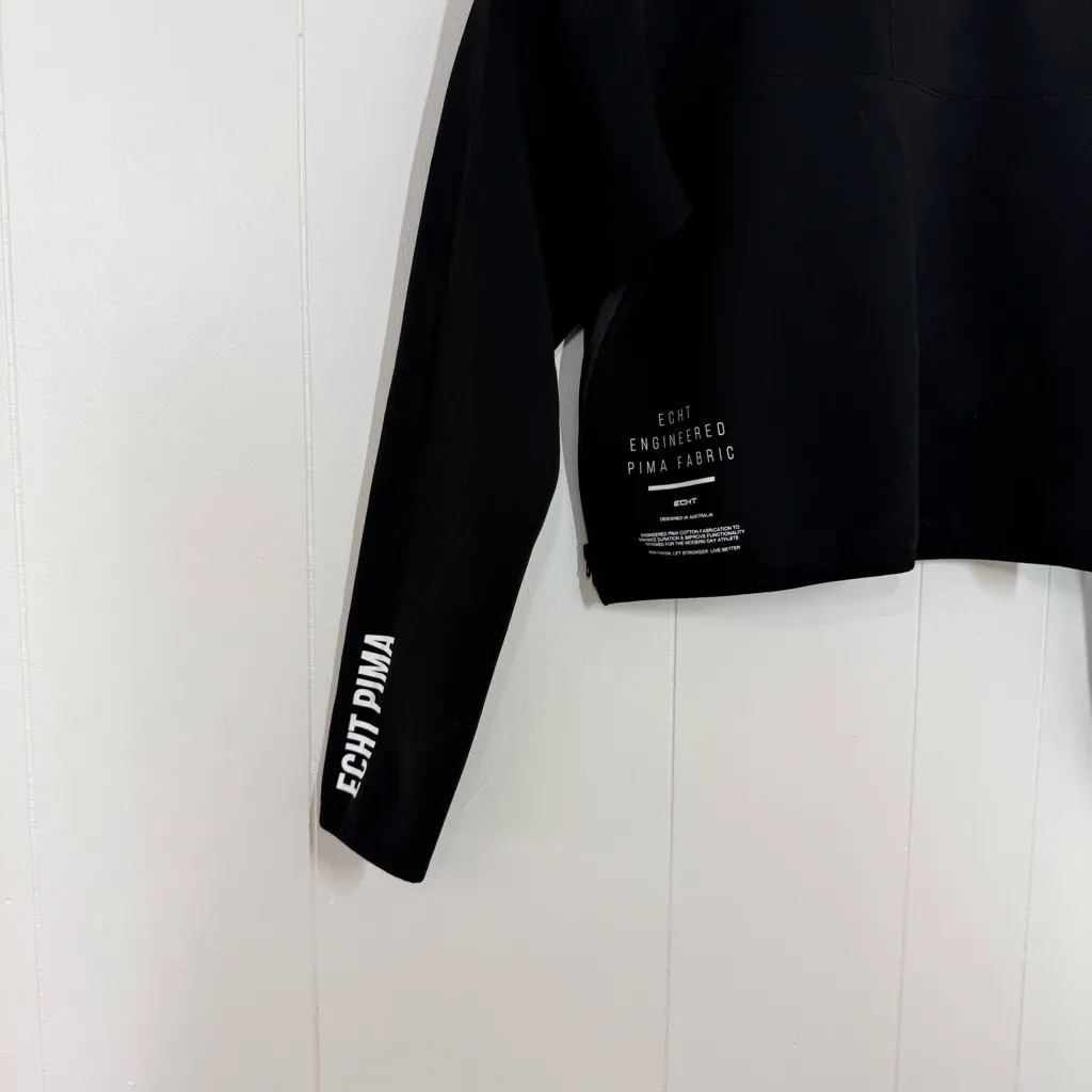 Echt Black Pima Cropped Half Zip - Image 11