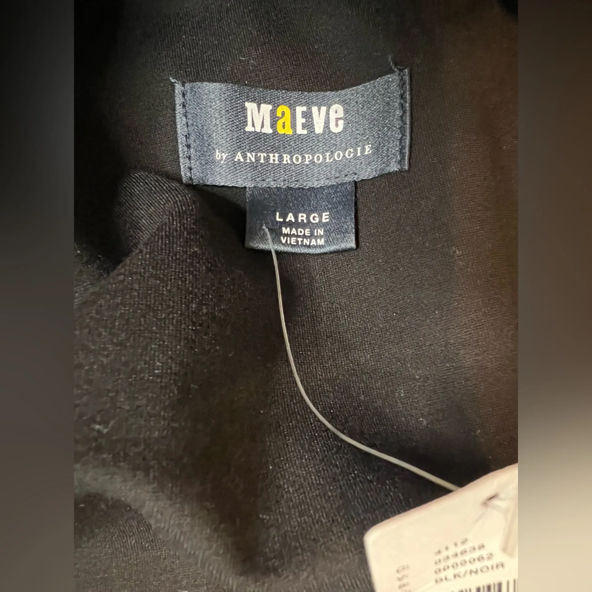 NWT Anthropologie Maeve Black Ruched Side Strapless Top Size Large - Image 4