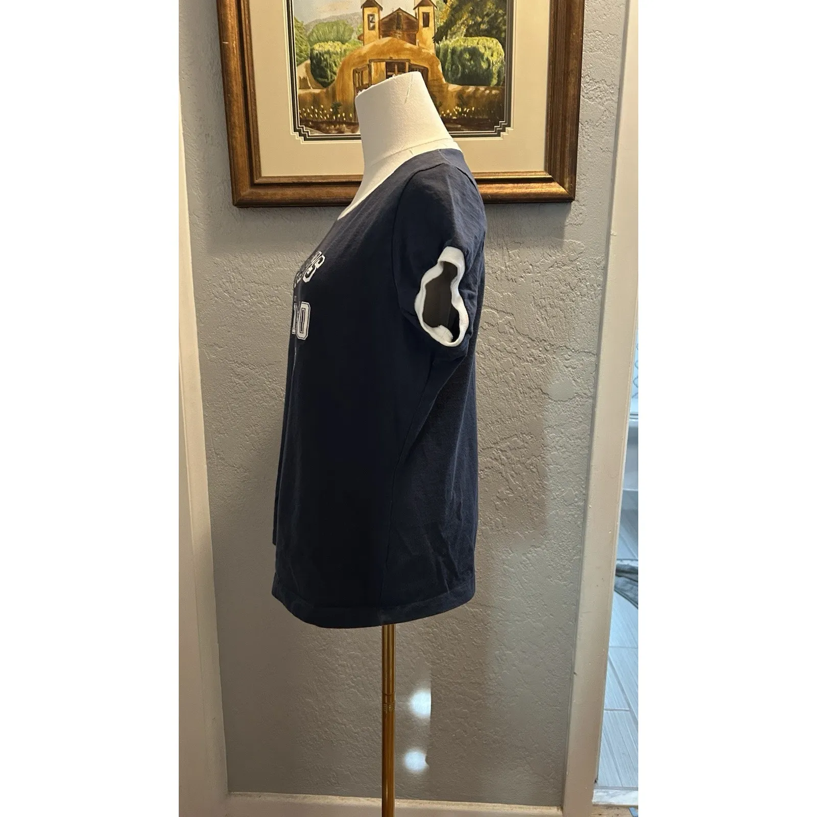 NE Patriots Women's Top XL NFL For Her Football Sports Super Bowl Champions Blue - Image 3