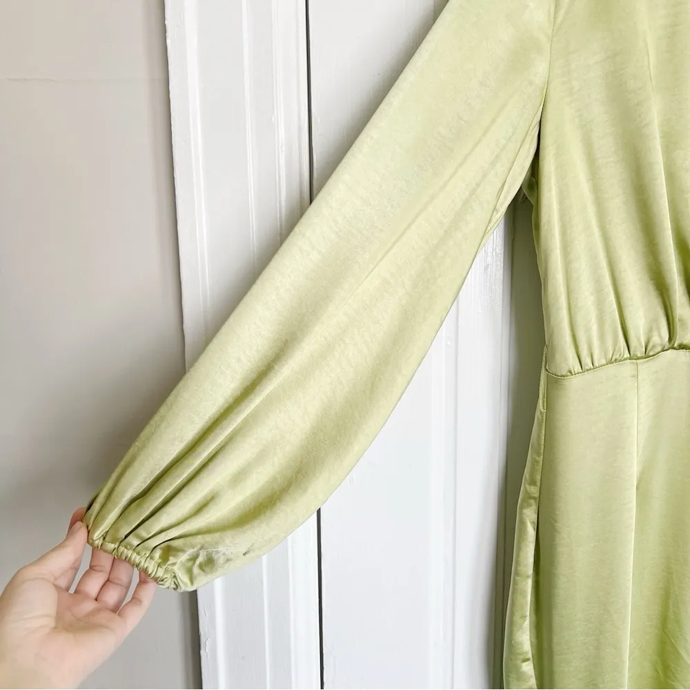 ELLIATT • Kai Maxi Dress in Avocado green satin gown bridesmaid formal - Image 7