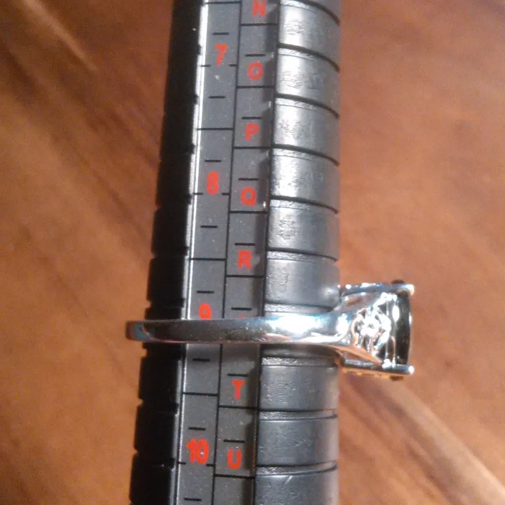 Australian Black Tourmaline Sterling Silver Solitaire Ring (Size 9) - Image 9