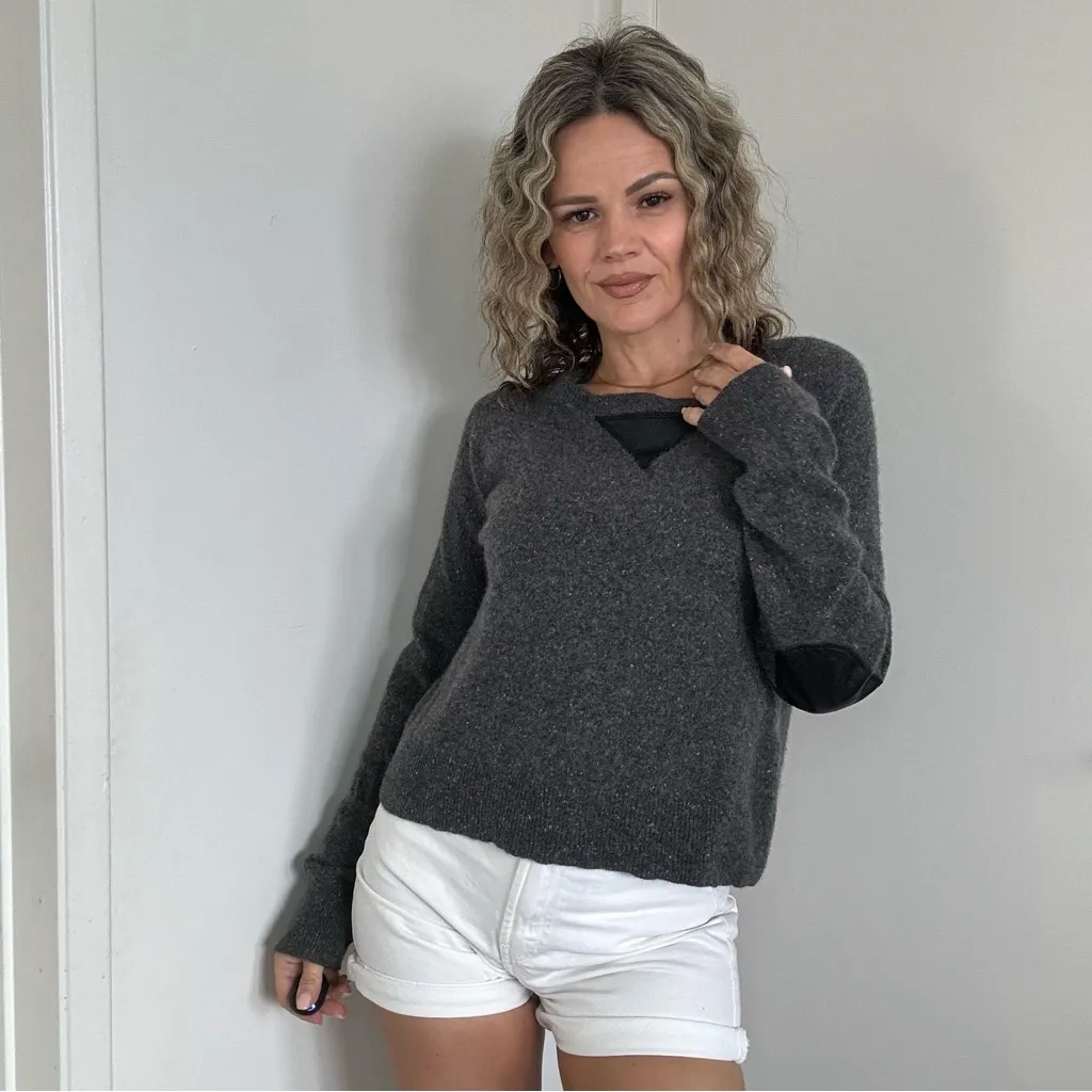 Generation Love Cashmere Leather Patch Sweater - Image 2