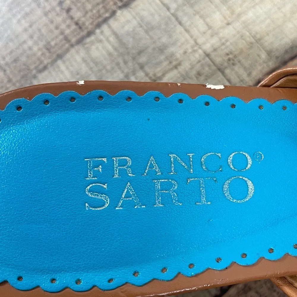 Franco Sarto Fatima 9.5 Wedge Sandal Heel Turquoise Vacation Island Summer - Image 8